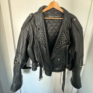 Leather biker jacket